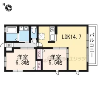 稲場ハイム【202号室】の間取り