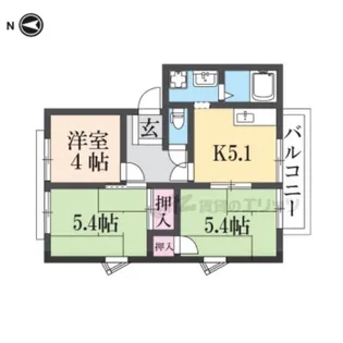 グリーンプラザ【E202号室】の間取り