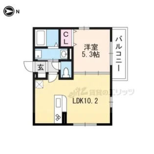 NORTH CRILLON【203号室】の間取り