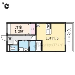 Palacio西院【3階】の間取り