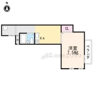 グランディール堀川【402号室】の間取り