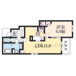 エスペラント・ボヌールB【1階】の間取り