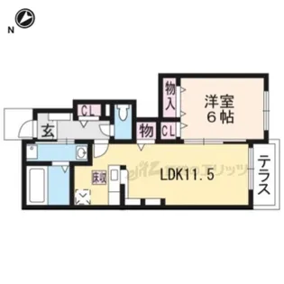 クラシオン ルガール【1階】の間取り