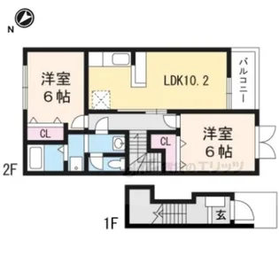 ハーモニーA【202号室】の間取り