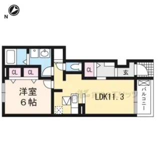 ミップルハウスB【1階】の間取り