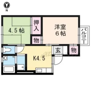 グリーンパレス【2階】の間取り