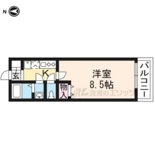 フラッティ葛野七条【5階】の間取り