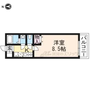 フラッティ葛野七条【4階】の間取り
