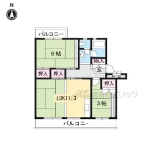 びわ湖美空団地19号棟【404号室】の間取り