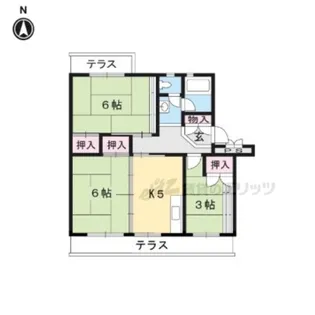 びわ湖美空団地24号棟【105号室】の間取り