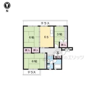 びわ湖美空団地24号棟【105号室】の間取り
