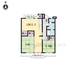 びわ湖美空第二団地4号棟【402号室】の間取り