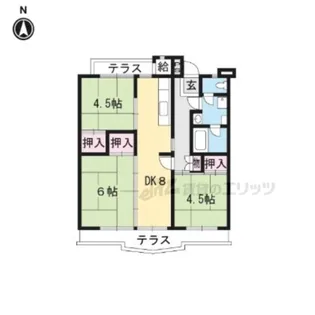 びわ湖美空第二団地4号棟【501号室】の間取り