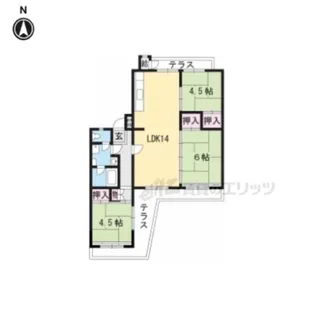 びわ湖美空第二団地14号棟【503号室】の間取り
