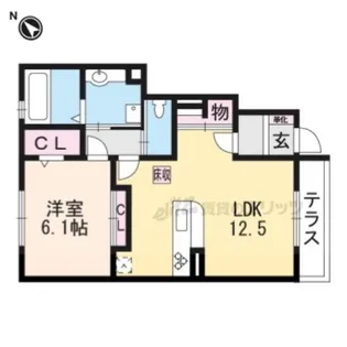 ロイヤルタウン篠山口A棟【1階】の間取り