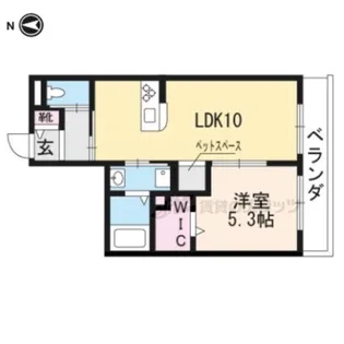 メゾン・ド・シャノワール新熊野【202号室】の間取り