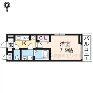 カーサフォレスタ太秦【2階】の間取り