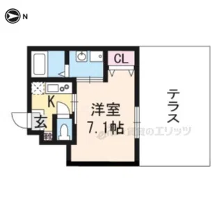 グランディール御所北【103号室】の間取り