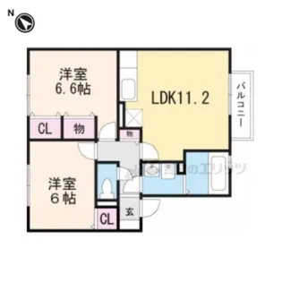 コンフォール・ヴィラA棟【2階】の間取り