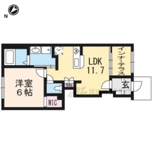 1LDKの間取り画像