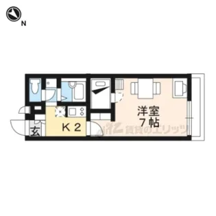 レオパレスRaconD7能登川【104号室】の間取り