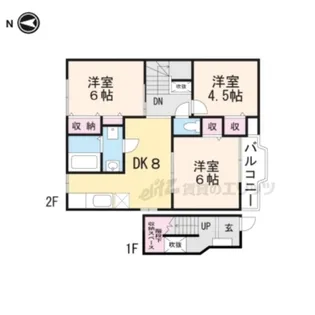 エスポワ-ルB棟【2階】の間取り