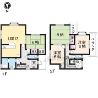 滋賀県大津市国分1丁目【一戸建】の間取り