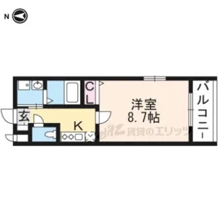 グランディール四条大宮【208号室】の間取り