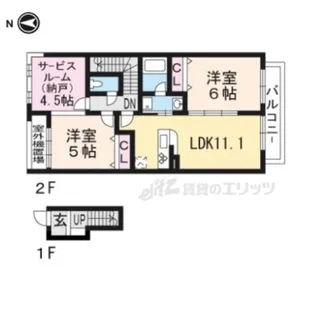 サウスリッシュ岩倉【206号室】の間取り