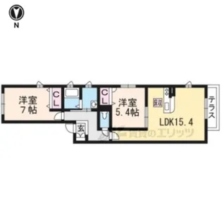 ローゼ八坂【102号室】の間取り