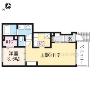 ソレイユ大峰【203号室】の間取り