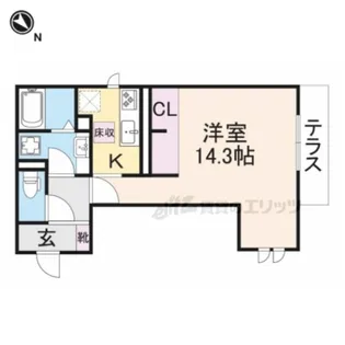 ウィステリア岡山手【1階】の間取り