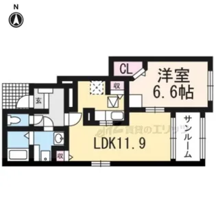 シュシュ・シャンブル壱番館【1階】の間取り