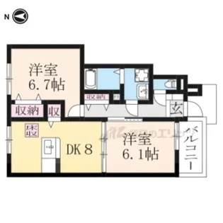 ソレアード カーサC【102号室】の間取り