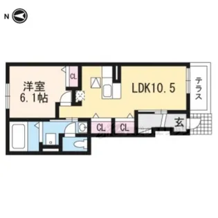 ミルト長浜C棟【1階】の間取り