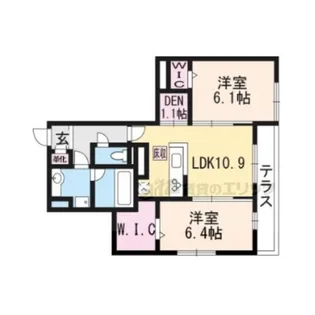 エオニオ桂川【105号室】の間取り