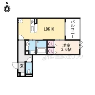 ベルテンポ東向日【2階】の間取り