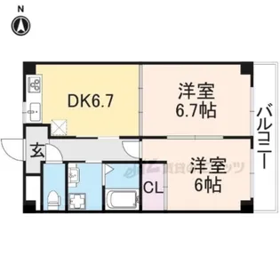 コーポことぶきⅡ【201号室】の間取り