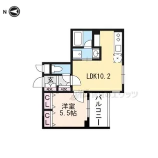 ヴァンベール御苑前【303号室】の間取り