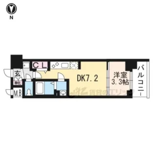 プレサンス THE KYOTO東福寺 ウエスト【3階】の間取り