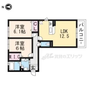 2LDKの間取り画像