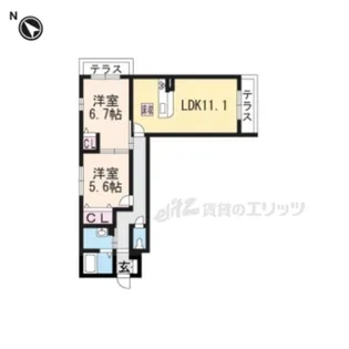 ノーブルパレス【201号室】の間取り