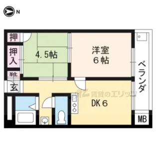 桃山グランドハイツ【505号室】の間取り
