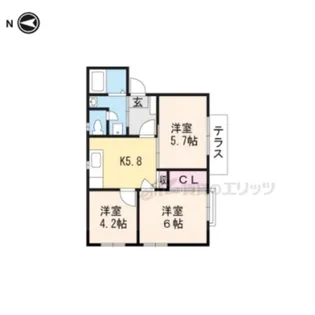 宝ハイツ8【1階】の間取り