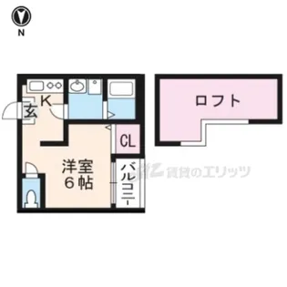 クレセント大亀谷【2階】の間取り