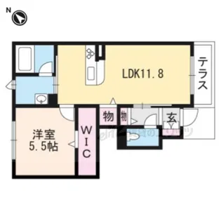 シャーメゾンHANATA【102号室】の間取り