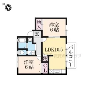 ベルコート吉条A【102号室】の間取り
