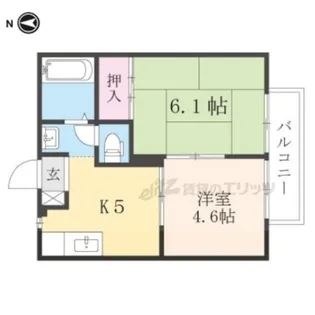 サニーハイツ・サチC【2階】の間取り