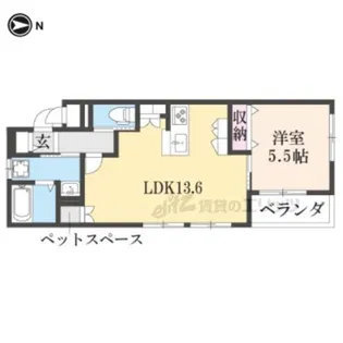 アップルコート北山【201号室】の間取り