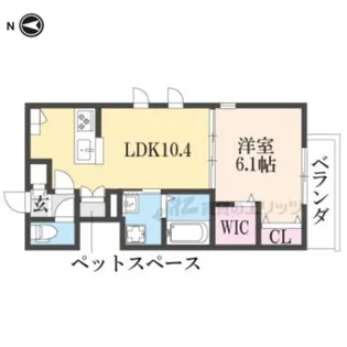 アップルコート北山【403号室】の間取り